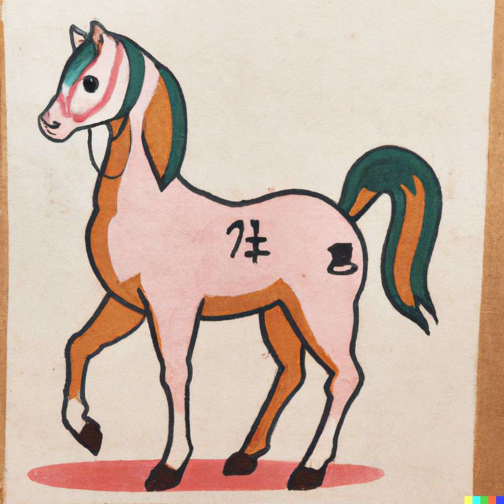 a horse, cartoon by Osamu Tezuka